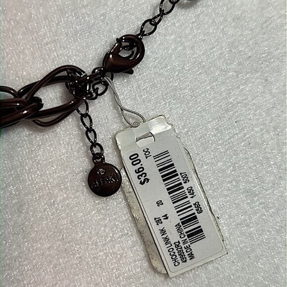 𝅺ALFANI chocolate brown link necklace - Picture 4 of 8